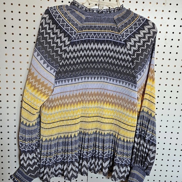 Ted Baker Deliie Blouse Womens Size 3 Accordion Pleated Balloon Sleeve Pullover - Picture 2 of 11